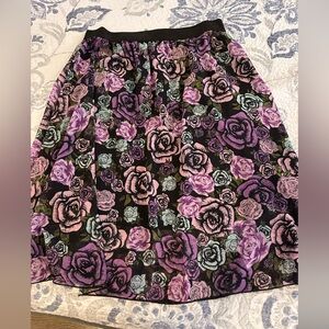 LuLaRoe A-Line Skirt - Black, Purple, and Pink Floral